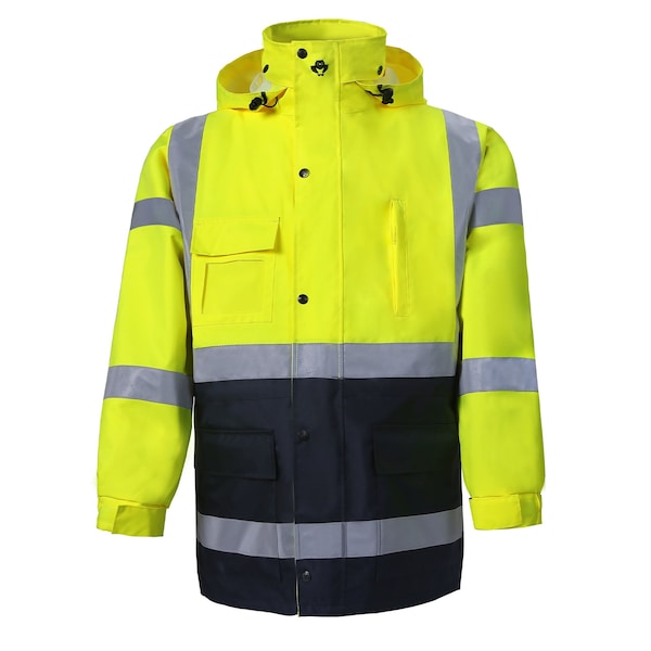 High Viz Parka And Body Warmer, Large, Lime/Dark Navy